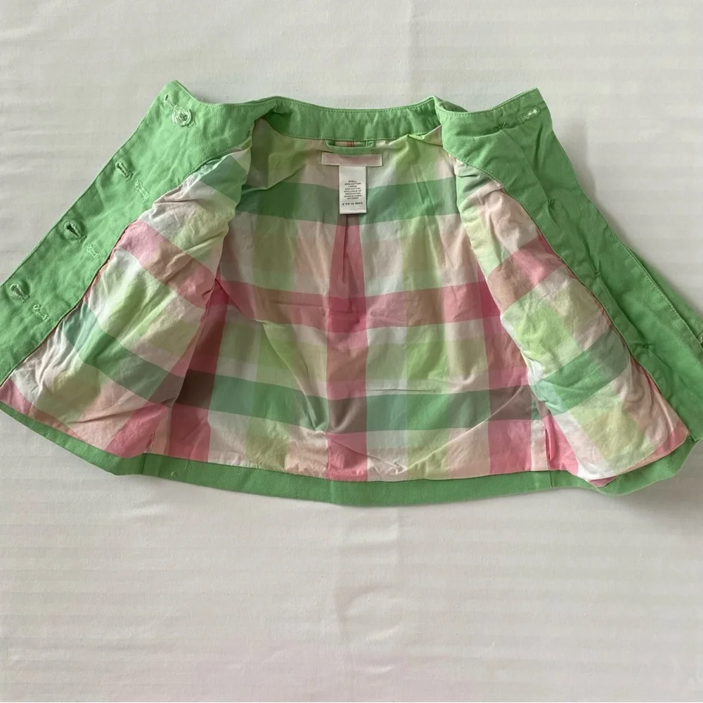 Janie Jack Jacket Size 6 12 Months Green Spring Coat Easter Lined Girls Pockets